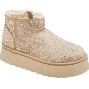 Wild Fable Tan Ankle Booties with Rhinestones
